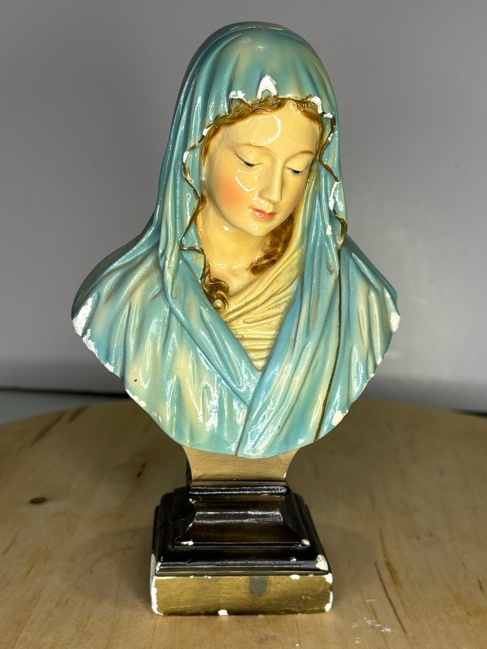 Vintage MCM Pieraccini (P.P) Virgin Mary Madonna Chalk-ware bust Italy